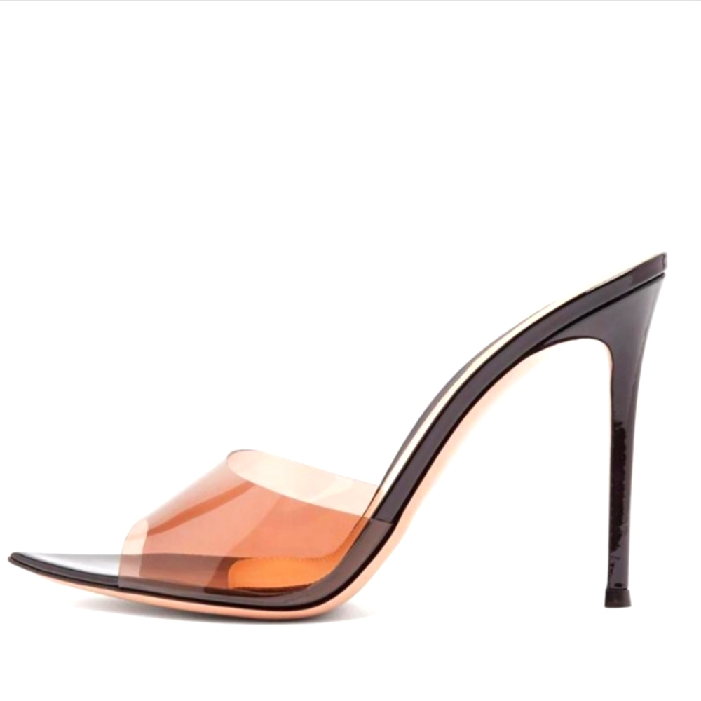 Shop Kultivate Chantel Clear Pointed Toe Mules/ Heels; Color Brown! *NIB*